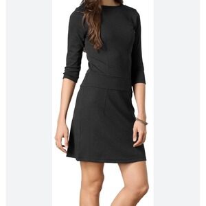 Toad and Co Nixi Dress Charcoal Gray Tencel Knit Eco Pocket Med Gorpcore Travel